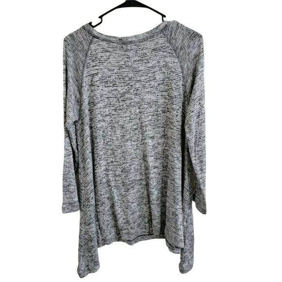Mossimo Sweater Womens Small Gray Long Sleeve Lightweight Asymmetrical Pullover - Picture 2 of 3